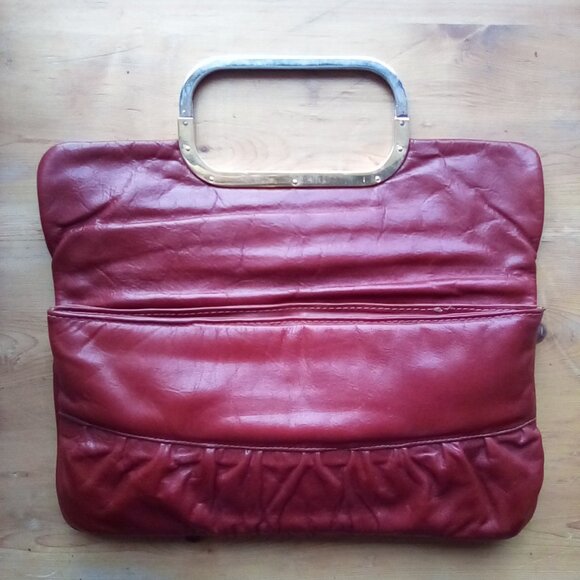 VTG Aldo Leather  Boots Burgundy Booties Sz 8  With Clutch Bag And Gloves - Picture 2 of 15